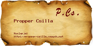 Propper Csilla névjegykártya